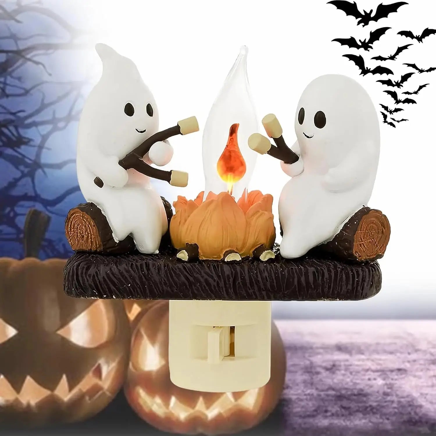 Halloween Campfire Ghost Nightlight Plug-In