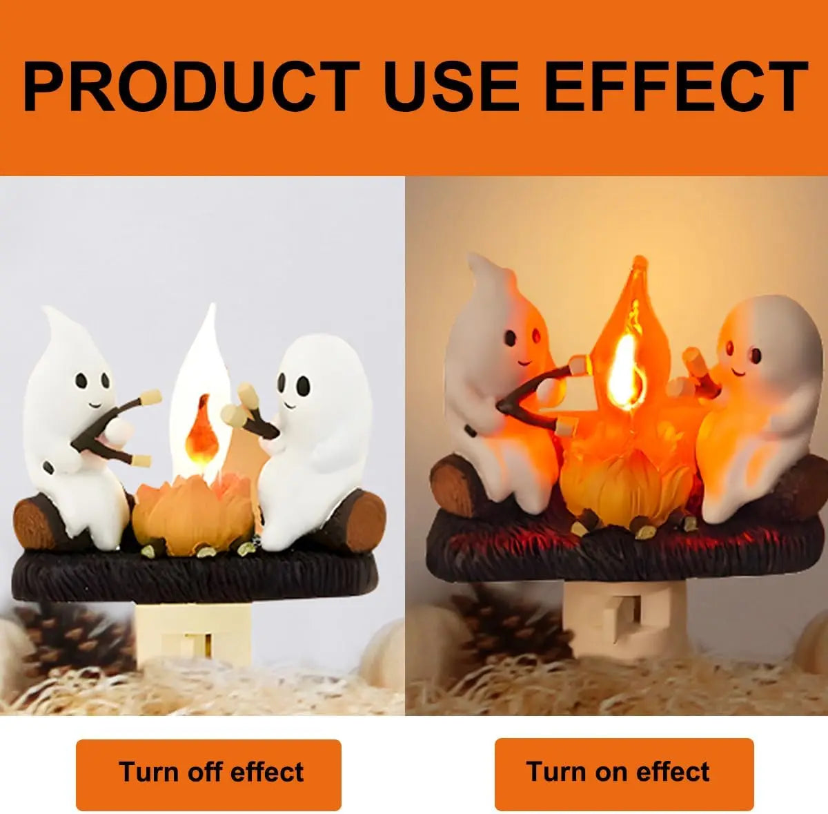 Halloween Campfire Ghost Nightlight Plug-In