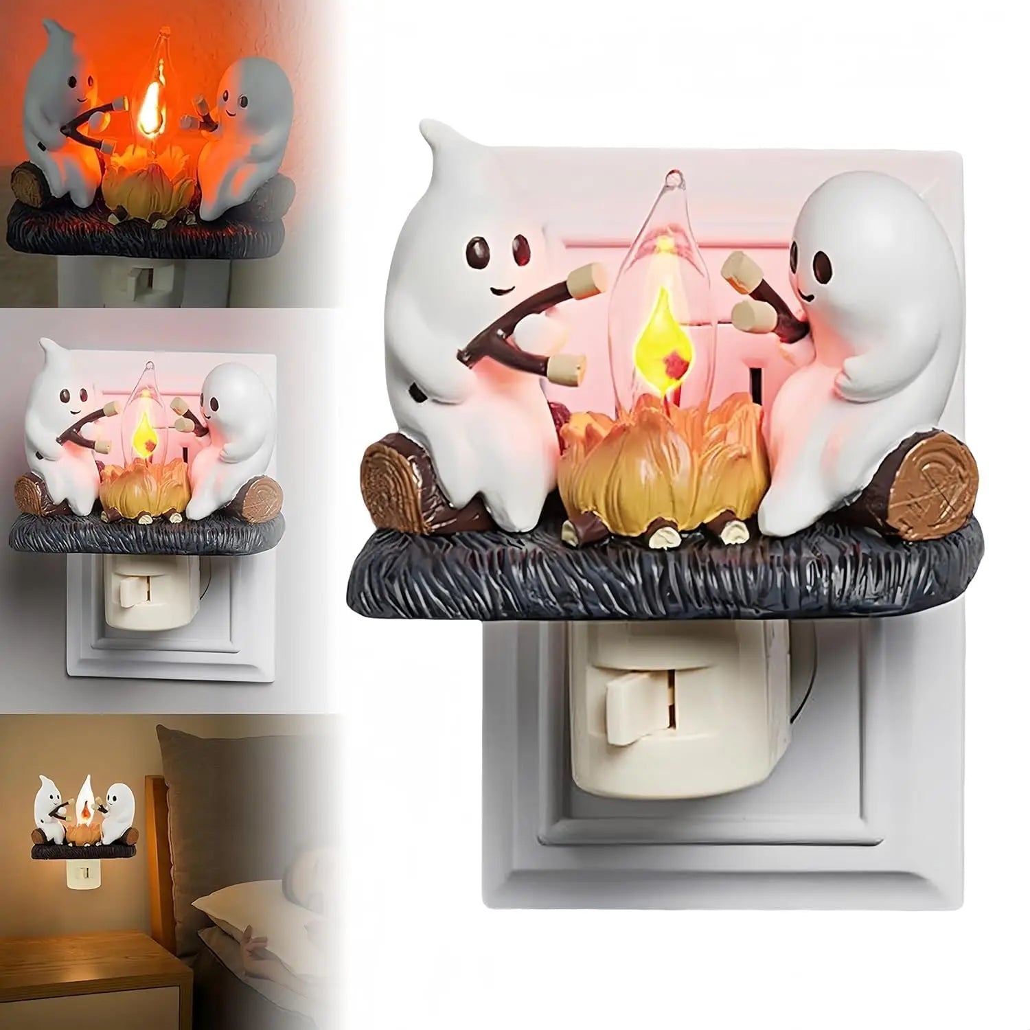 Halloween Campfire Ghost Nightlight Plug-In